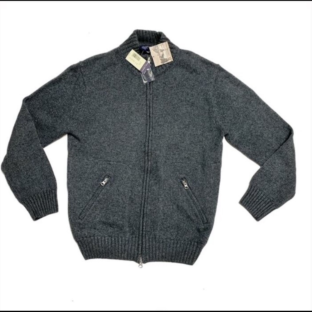 Daniel Cremieux Grey Cardi Zip Sweater, Medium NWT